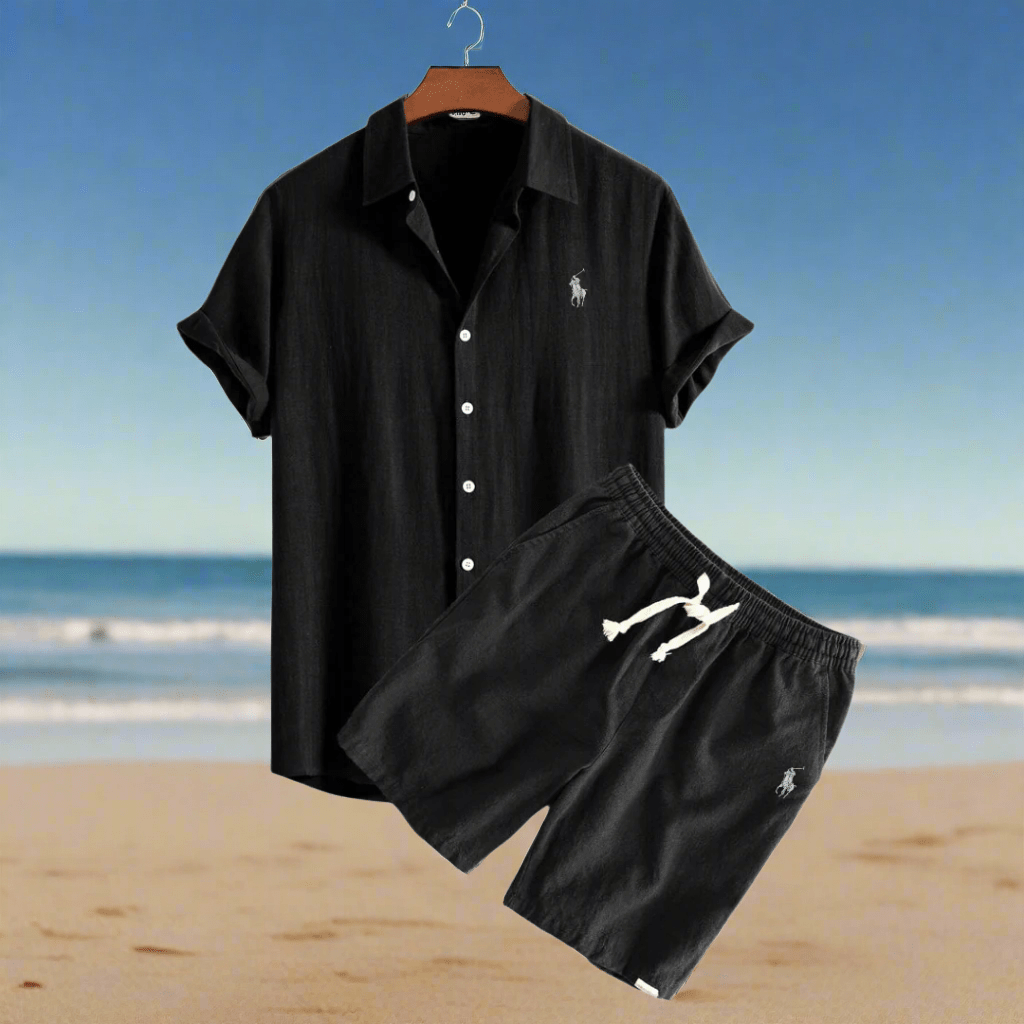 Conjunto de camisa y pantalones cortos de lino - Catalina Marbella