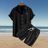 Conjunto de camisa y pantalones cortos de lino - Catalina Marbella