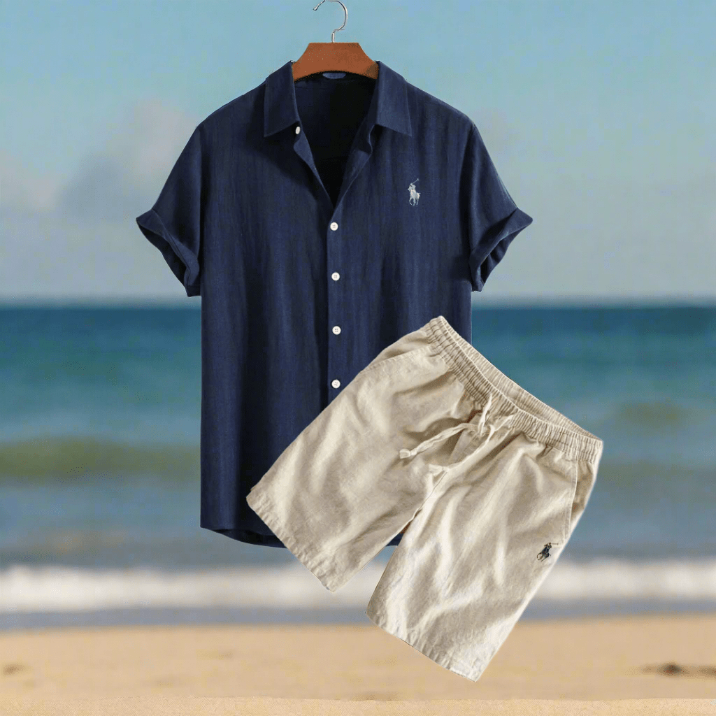 Conjunto de camisa y pantalones cortos de lino - Catalina Marbella