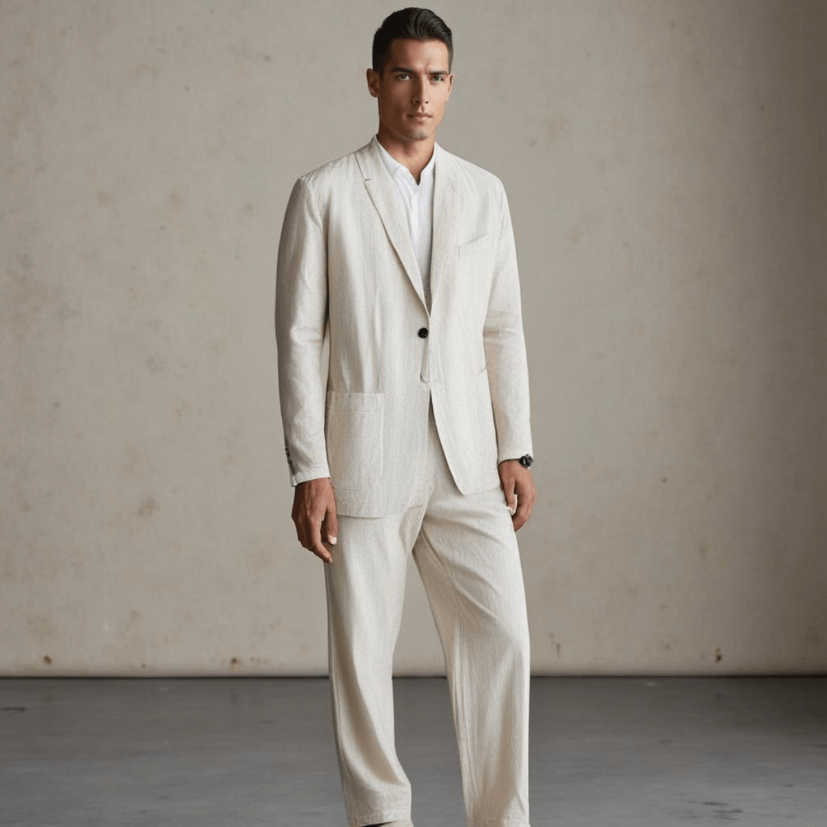 Conjunto de Traje de Lino para Hombre Comodidad Transpirable Lujo - Catalina Marbella