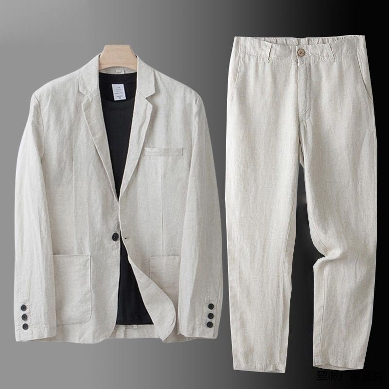 Conjunto de Traje de Lino para Hombre Comodidad Transpirable Lujo - Catalina Marbella