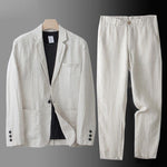 Conjunto de Traje de Lino para Hombre Comodidad Transpirable Lujo - Catalina Marbella