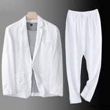 Conjunto de Traje de Lino para Hombre Comodidad Transpirable Lujo - Catalina Marbella