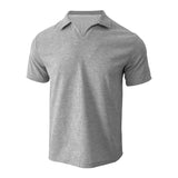 Polo de hombre con cuello en V, solapa tipo waffle y manga corta