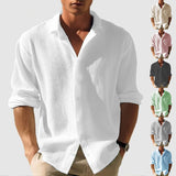 Camisa de manga larga para hombre con solapa