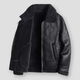 Chaqueta de cuero de lana de cordero