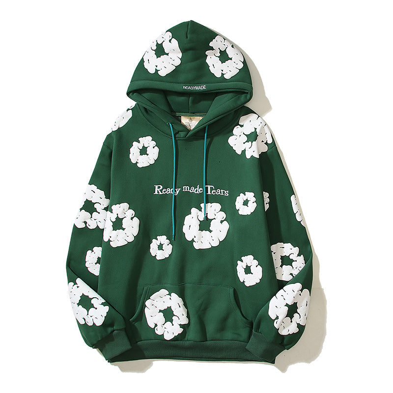 Sudadera con capucha de algodón puro Denim Tears con estampado de espuma de kapok