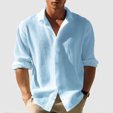 Camisa de manga larga para hombre con solapa