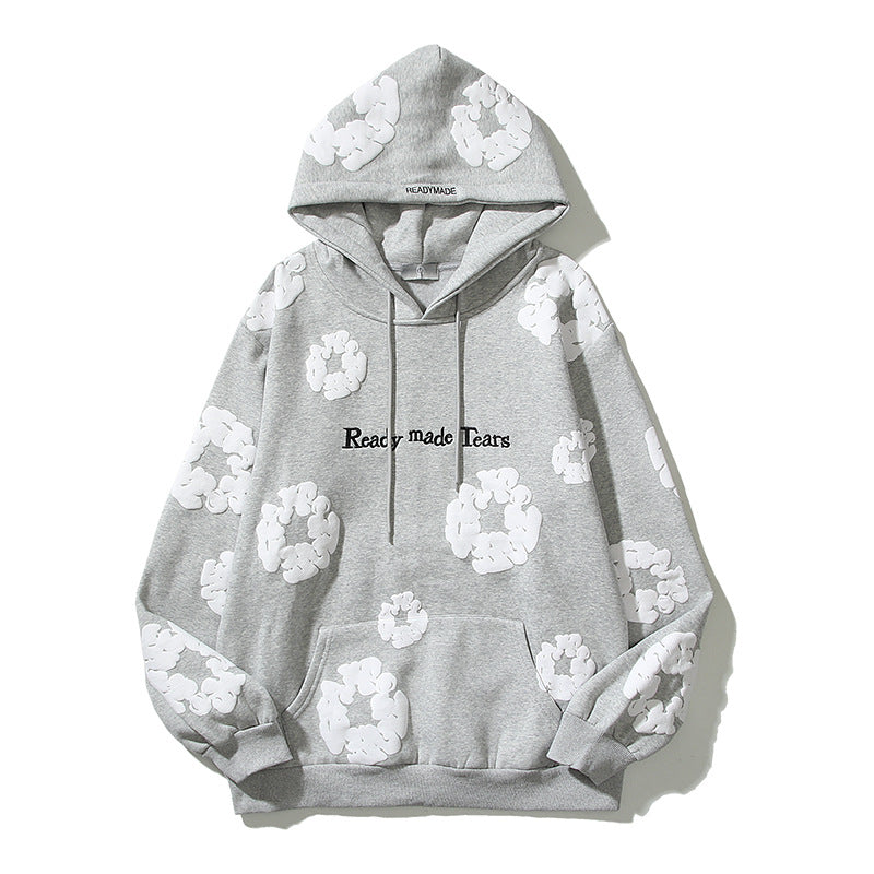 Sudadera con capucha de algodón puro Denim Tears con estampado de espuma de kapok