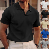 Polo para hombre INS con solapa de waffle y manga corta