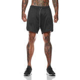 Pantalones cortos para correr de secado rápido 2 en 1 para hombre con bolsillo para teléfono