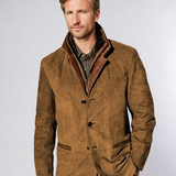 Chaqueta de cuero de ante vintage para hombre