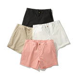 Pantalones cortos de lino para hombre con bolsillos para verano