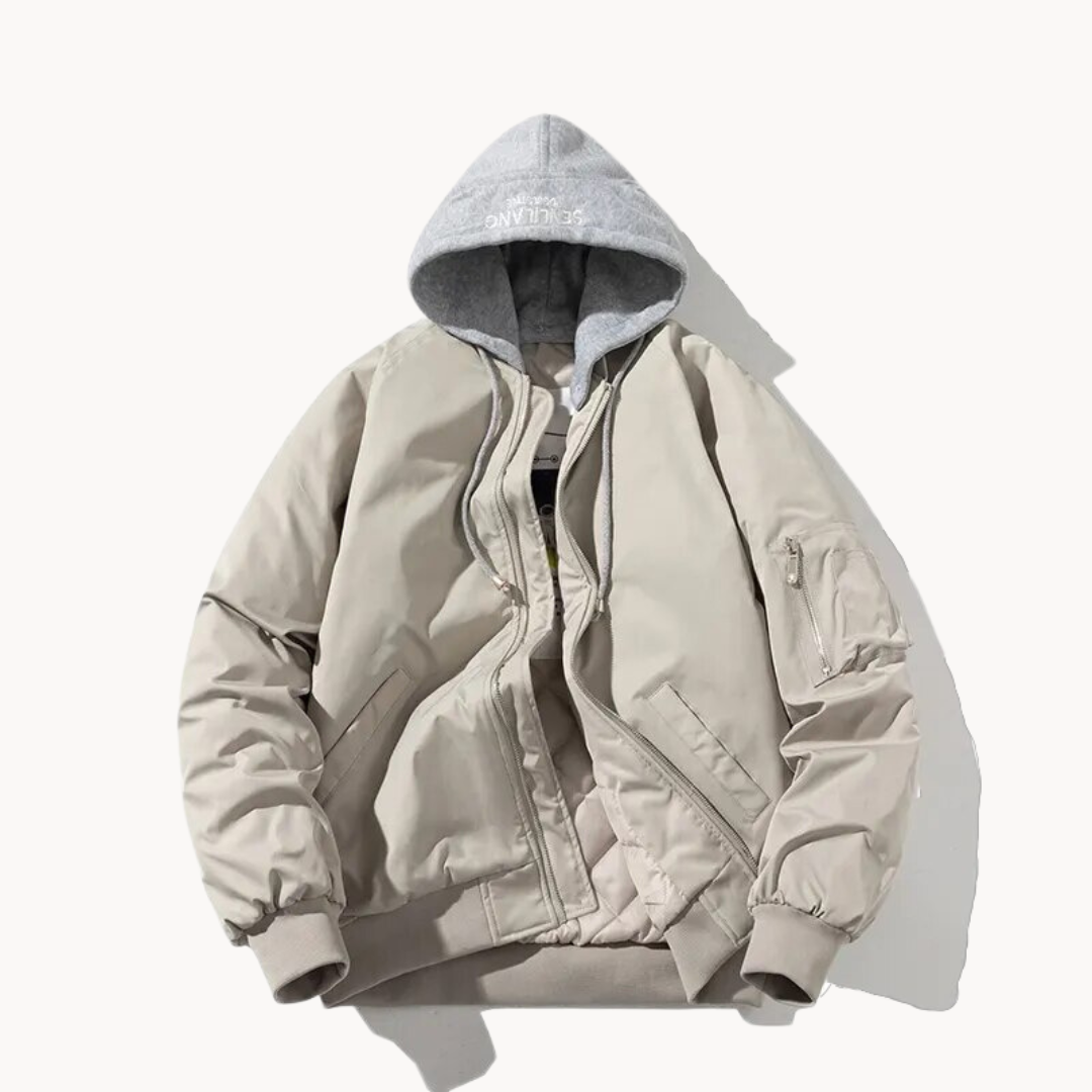 Chaqueta bomber con capucha para hombre