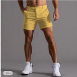 Pantalones cortos de lino para hombre con bolsillos para verano
