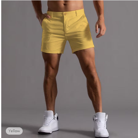 Pantalones cortos de lino para hombre con bolsillos para verano