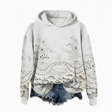 VIVARA | Blusa com capuz bordada com flores