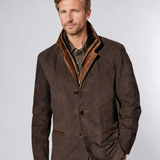 Chaqueta de cuero de ante vintage para hombre