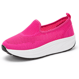 Cómodos zapatos de plataforma de malla fáciles de poner