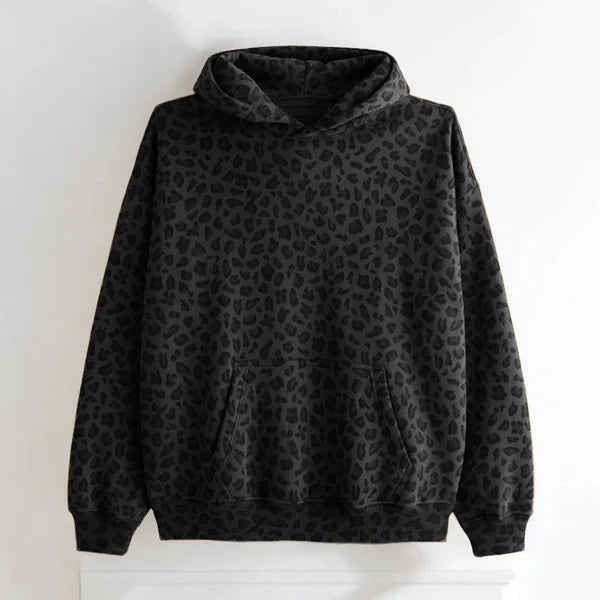 Sudadera con capucha de leopardo elegante