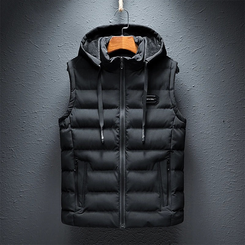 Chaleco casual con capucha para hombre