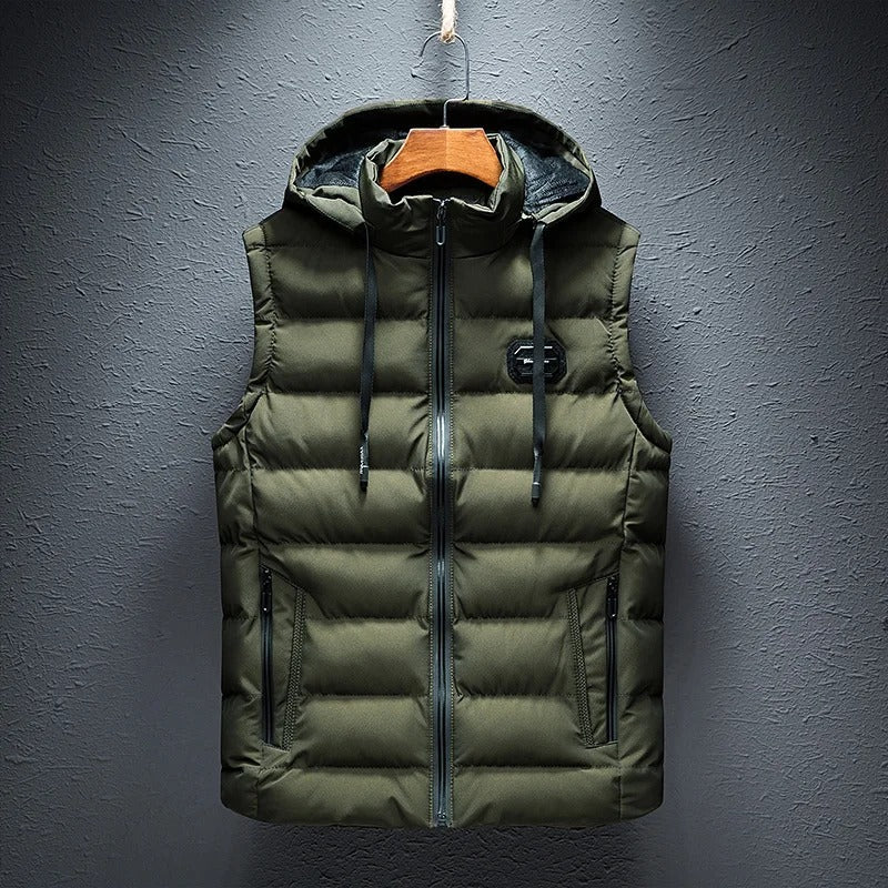 Chaleco casual con capucha para hombre