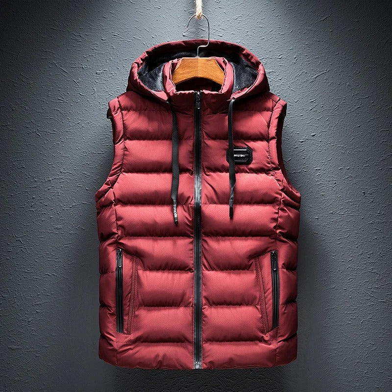 Chaleco casual con capucha para hombre