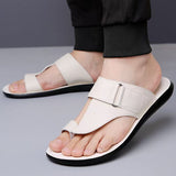Sandalias de cuero Ashmere – Sandalias deslizantes de cuero premium texturizado
